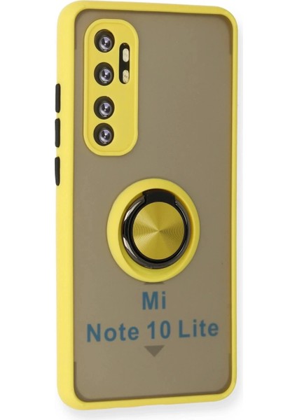 Xiaomi Mi Note 10 Lite Kılıf Montreal Yüzüklü Silikon Kapak - Sarı fiyatları