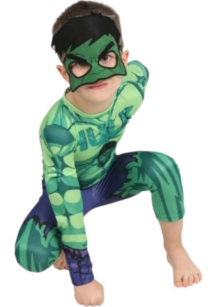 Renkli Çocuk Kostümü, Eğlenceli Hulk Tarzı, Yüksek Kalite, Rahat ve Sevimli Tasarım