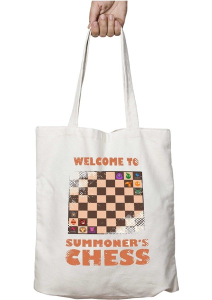 Welcome To Summoner's Chess Iki Tarafı Kalıcı Baskılı Yıkanabilir Çanta
