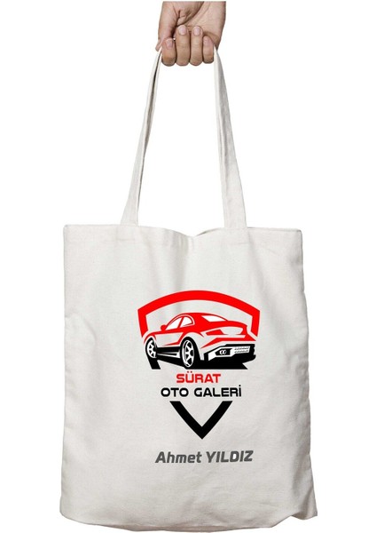Kişiye Özel Oto Galeri Araba Iki Tarafı Kalıcı Baskılı Yıkanabilir Okul Plaj Omuz Bez Çantası