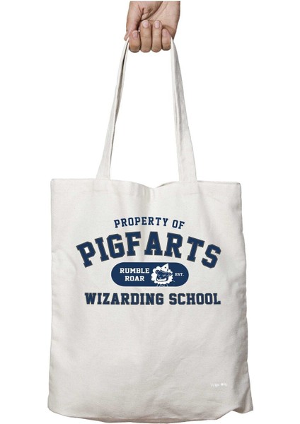 Starkid Pigfarts Wizarding School Iki Tarafı Kalıcı Baskılı Yıkanabilir Çanta