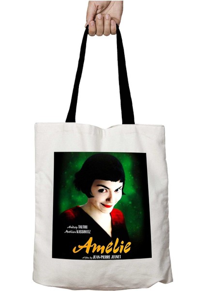 Siyah Kulplu Amelie Jean Pierre Jeunet Yıkanabilir Okul Omuz Çanta