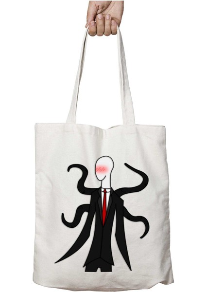 Slender-Man-Free-Download-Png Iki Tarafı Kalıcı Baskılı Yıkanabilir Okul Plaj Omuz Bez Çantası