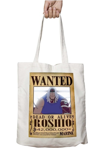 Wanted Roshio Anime Iki Tarafı Kalıcı Baskılı Yıkanabilir Çanta