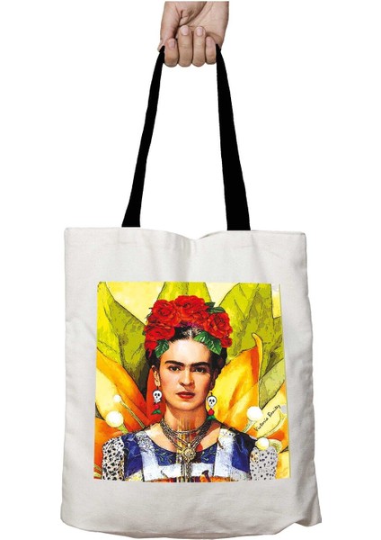 Siyah Kulplu Fk Portre Yaprak Yıkanabilir Okul Omuz Çanta