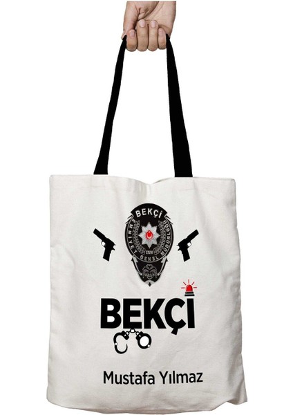 Siyah Kulplu Kişiye Özel Bekçi Slh Yıkanabilir Okul Omuz Çanta