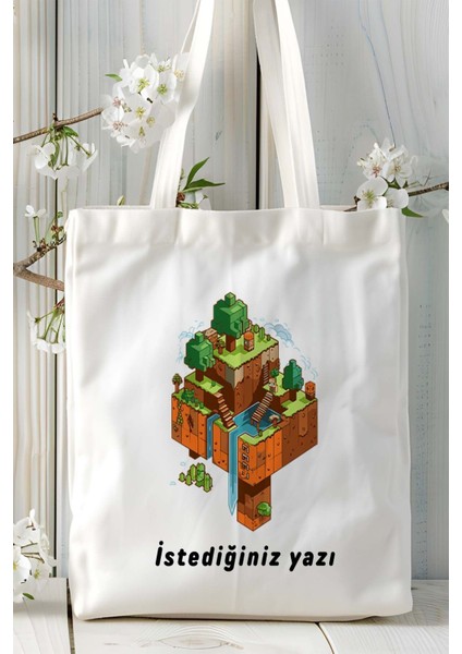 Minecraft Oyun Baskılı Bez Çanta Omuz Çantası Model 3 fiyatları