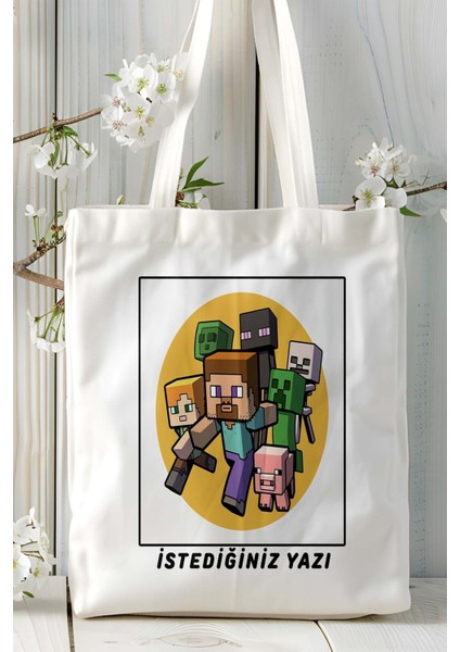 Minecraft Oyun Baskılı Omuz Çanta Kişiye Özel Model 6 fiyatları