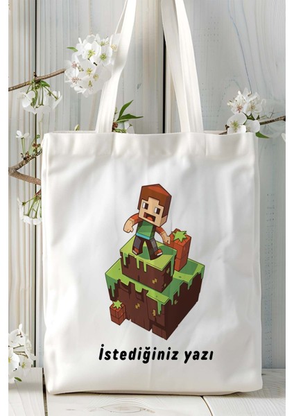 Minecraft Oyun Baskılı Bez Çanta Omuz Çantası Model 5 fiyatları