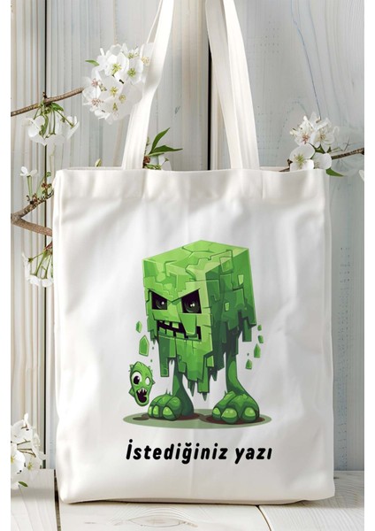 Minecraft Oyun Baskılı Bez Çanta Omuz Çantası Model 9 fiyatları