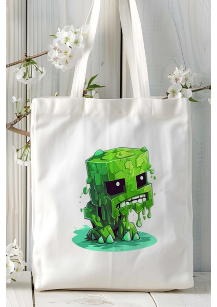 Minecraft Oyun Baskılı Bez Çanta Omuz Çantası Model 10