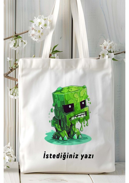 Minecraft Oyun Baskılı Bez Çanta Omuz Çantası Model 10 fiyatları