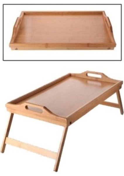 Bambu Katlanır Tepsi, Ayaklı, 50X30X21CM, Şık ve Pratik Tasarım modelleri