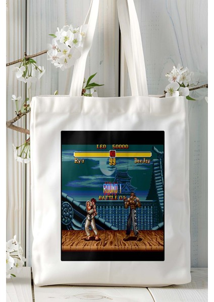 Street Fighter Oyun Baskılı Omuz Çanta Kişiye Özel Model 1