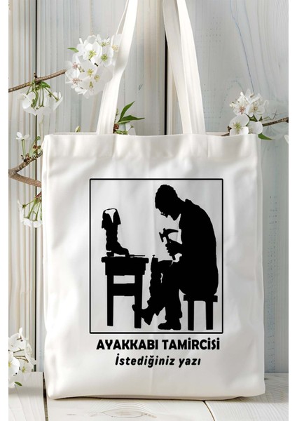 Ayakkabı Tamircisi Baskılı Bez Omuz Çantası Kişiye Özel Model 7