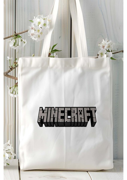 Minecraft Oyun Baskılı Bez Çanta Omuz Çantası Model 1