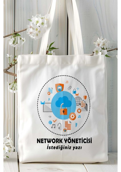 Network Yöneticisi Baskılı Bez Omuz Çantası Kişiye Özel Model 16