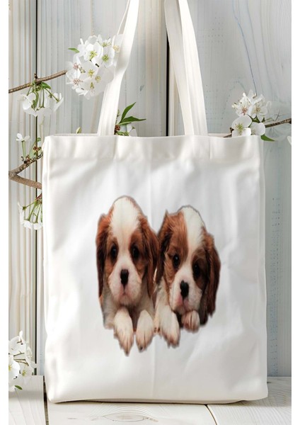 Spaniel Köpek Baskılı Omuz Çanta Kişiye Özel Model 14