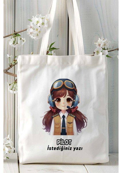 Pilot Baskılı Bez Omuz Çantası Kişiye Özel Model 24