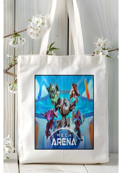 Mecharena Mobil Oyun Baskılı Omuz Çanta Çift Tafaflı Baskı Kişiye Özel 1