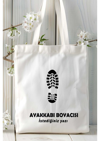 Ayakkabı Boyacısı Baskılı Bez Omuz Çantası Kişiye Özel Model 1