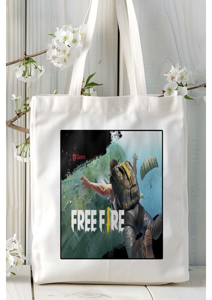 Free Fire Oyun Baskılı Bez Çanta Omuz Çantası Kişiye Özel Model 2
