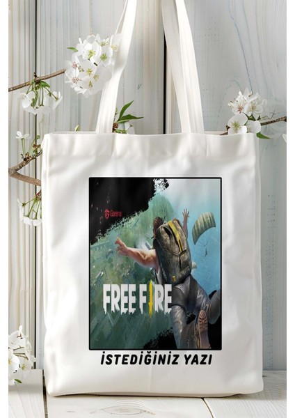 Free Fire Oyun Baskılı Bez Çanta Omuz Çantası Kişiye Özel Model 2 fiyatları