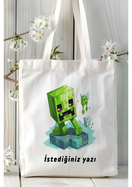 Minecraft Oyun Baskılı Bez Çanta Omuz Çantası Model 8 fiyatları