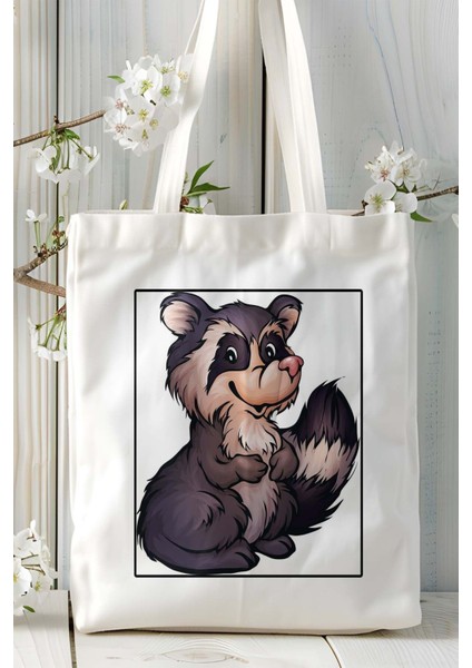 Rakun Baskılı Omuz Çanta Kişiye Özel Model 5