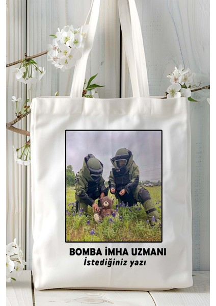Bomba Imha Uzmanı Baskılı Bez Omuz Çantası Kişiye Özel Model 10