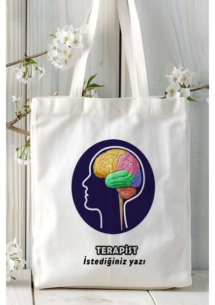 Terapist Baskılı Bez Omuz Çantası Kişiye Özel Model 6