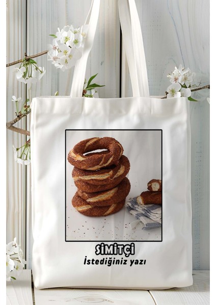 Simitçi Baskılı Bez Omuz Çantası Kişiye Özel Model 1