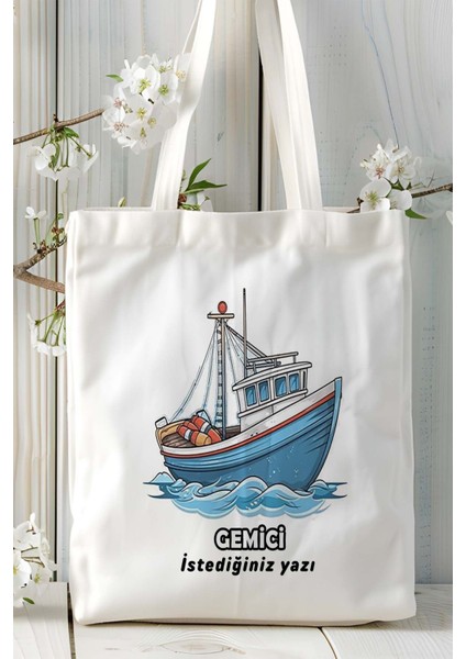 Gemici Baskılı Bez Omuz Çantası Kişiye Özel Model 16