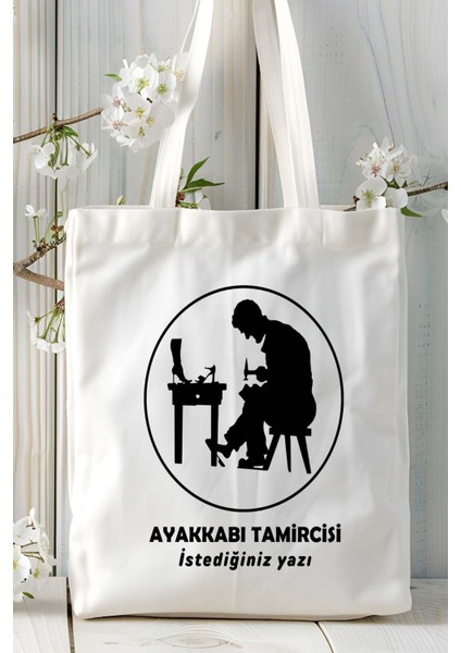 Ayakkabı Tamircisi Baskılı Bez Omuz Çantası Kişiye Özel Model 3