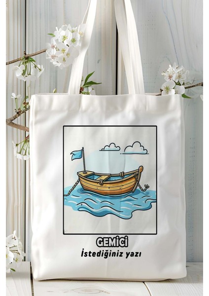 Gemici Baskılı Bez Omuz Çantası Kişiye Özel Model 10