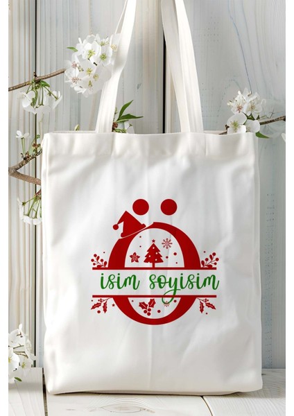 Ö Harfi Yeni Yıl Noel Yeniyıl Isimli Baskılı Bez Omuz Çantası Çift Taraflı Kişiye Özel Model 18 fiyatları