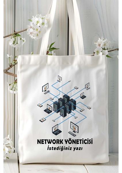 Network Yöneticisi Baskılı Bez Omuz Çantası Kişiye Özel Model 9