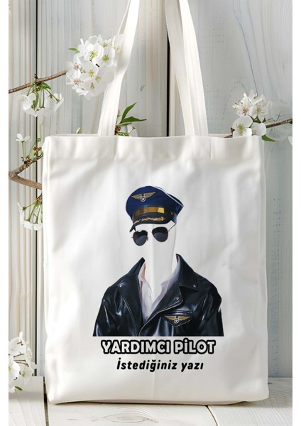 Yardımcı Pilot Baskılı Bez Omuz Çantası Kişiye Özel Model 21