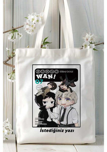 Bungou Stray Dogs Wan! Baskılı Bez Omuz Çantası Kişiye Özel Model 1 fiyatları