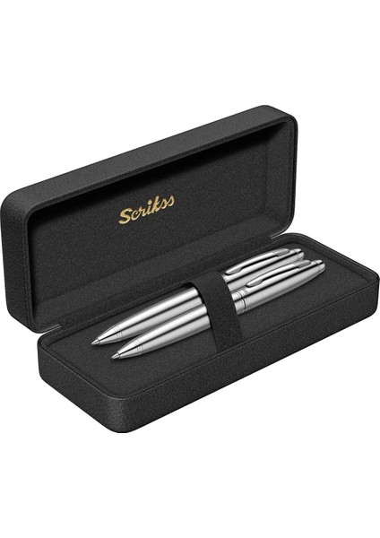 & WizDesign 88 Tükenmezkalem + Versatil Ikili Set Krom ( Ömür Boyu Garantili - Lüks Kutulu - İsme Özel Tasarım )