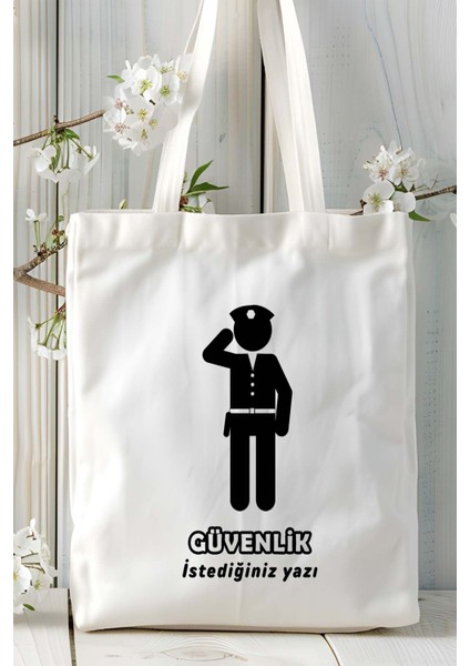 Güvenlik Baskılı Bez Omuz Çantası Kişiye Özel Model 6