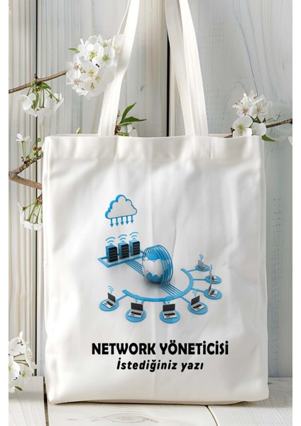 Network Yöneticisi Baskılı Bez Omuz Çantası Kişiye Özel Model 14