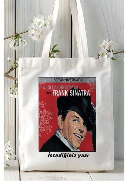 Frank Sinatra Baskılı Bez Çanta Omuz Çantası Kişiye Özel Desen 1 fiyatları