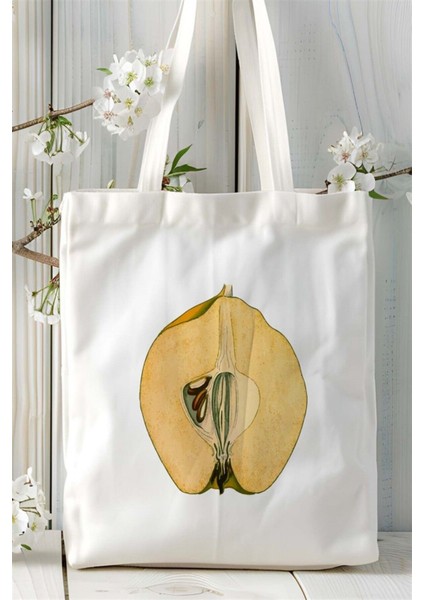 Ayva Baskılı Bez Çanta Kişiye Özel Model 4