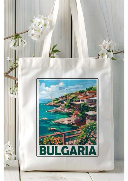 Bulgaria Baskılı Bez Çanta Omuz Çantası Kişiye Özel Desen