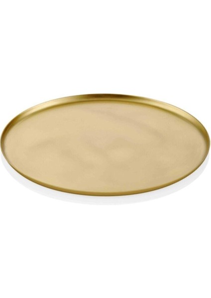 El Yapımı Pirinç Sunumluk, Düz Yuvarlak, 15 Cm, Şık ve Zarif Tasarım