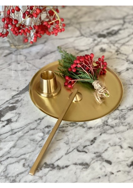 El Yapımı Pirinç Sunumluk, Düz Yuvarlak, 15 Cm, Şık ve Zarif Tasarım fırsatları