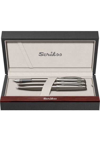 & WizDesign 39 Dolmakalem + Tükenmezkalem + Versatil Üçlü Set Titanyum (Ömür Boyu Garantili - Lüks Kutulu - İsme Özel Tasarım)