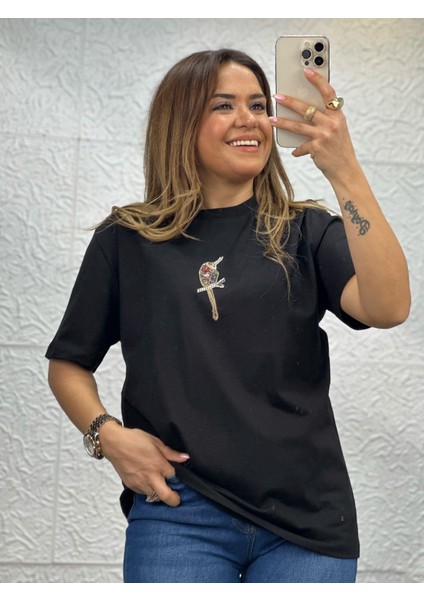 Siyah Kuşlu Tshirt fiyatları