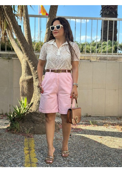 Pembe Kemerli Likralı Şort fırsatları